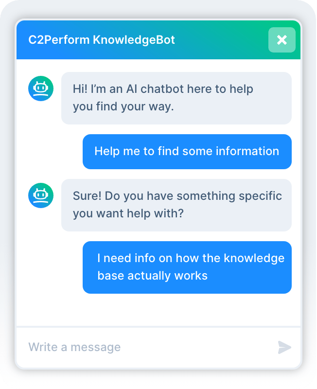 Screenshot of an AI-powered NLP knowledge base search displaying fast, accurate results for a user query, highlighting clear and organized information retrieval.